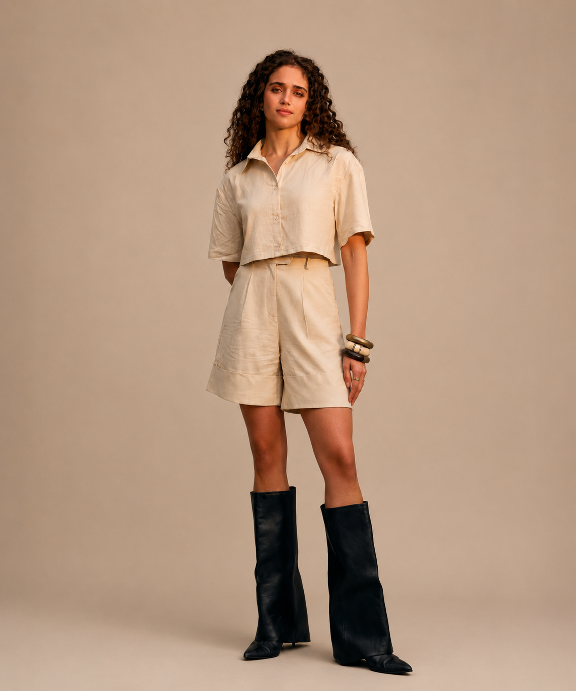 Off-White Linen Shirt Top